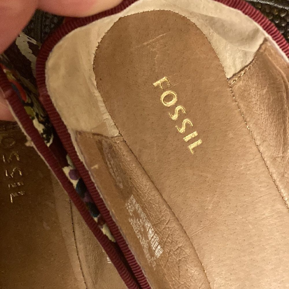 Fossil Ballet Floral Leather Flats - Picture 9 of 9
